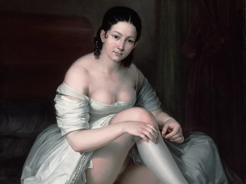 1806-Antonio Maria Esquivel - Donna che mette le calze